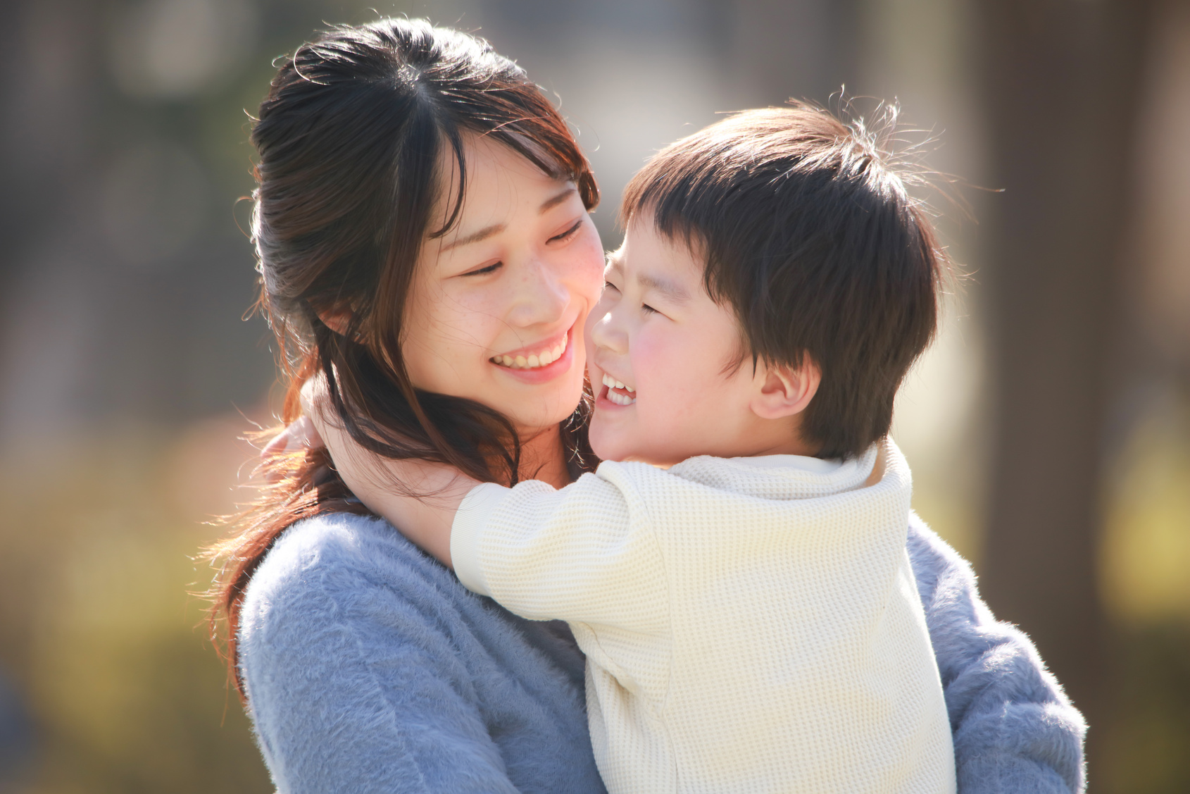 Smile parent and child